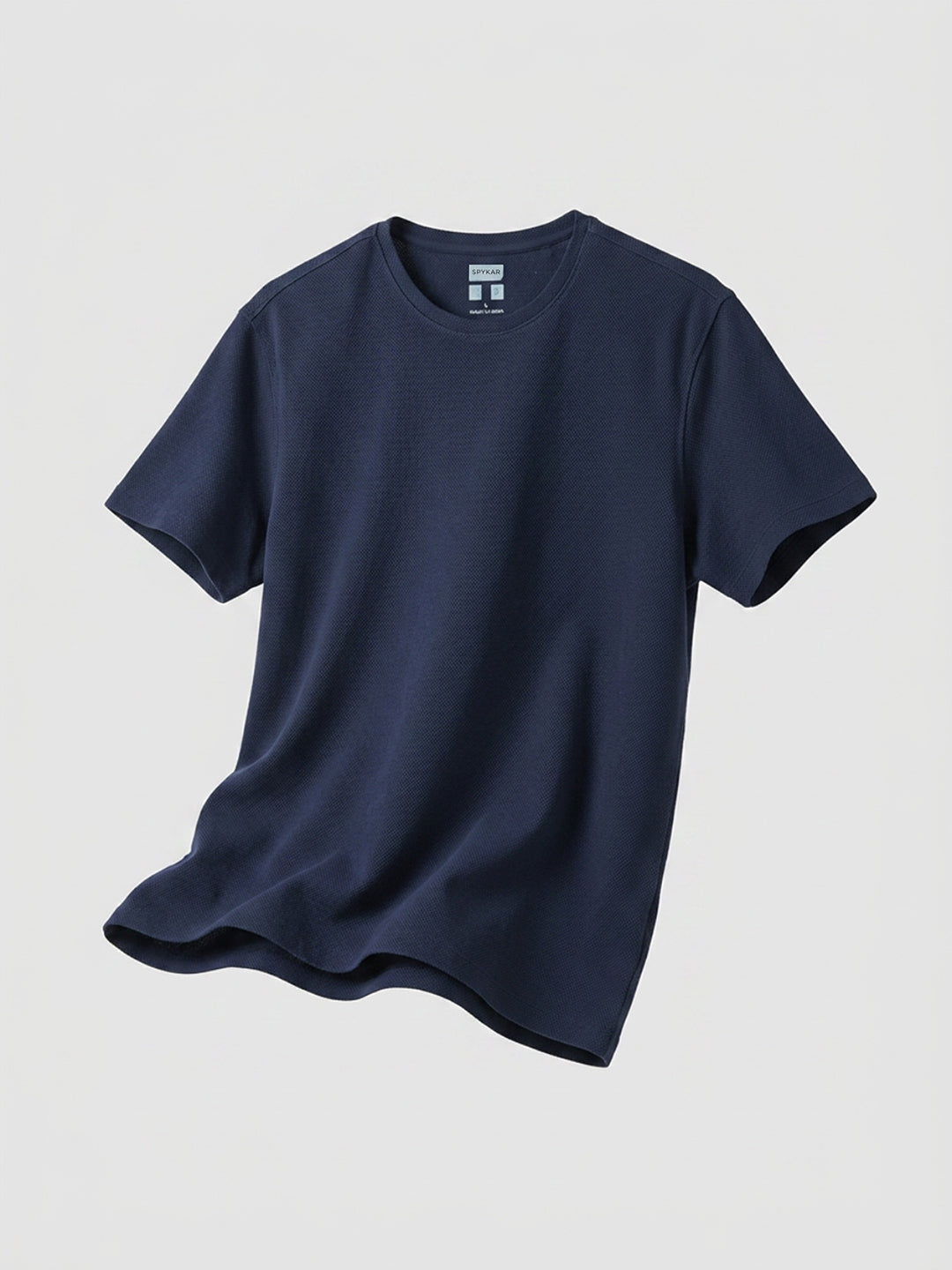 Men T-Shirt Graphic Navy Blue Regular Fit