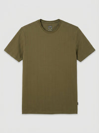 Men T-Shirt Solid Green Regular Fit