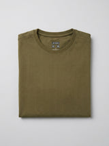 Men T-Shirt Solid Green Regular Fit