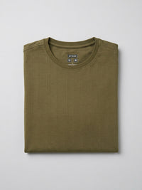 Men T-Shirt Solid Green Regular Fit
