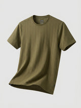 Men T-Shirt Solid Green Regular Fit