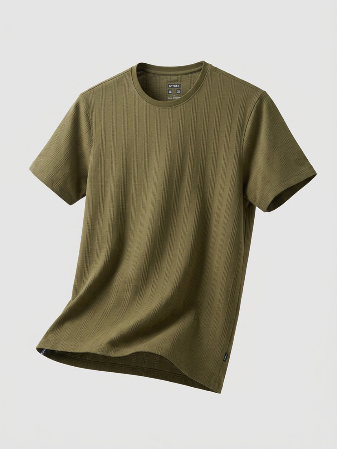 Men T-Shirt Solid Green Regular Fit