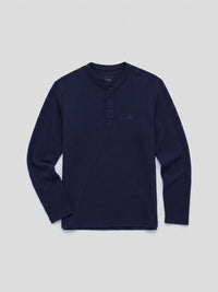 Men T-Shirt Textured Navy Blue Regular Fit