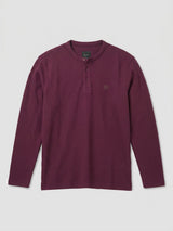 Men T-Shirt Textured Maroon Regular Fit