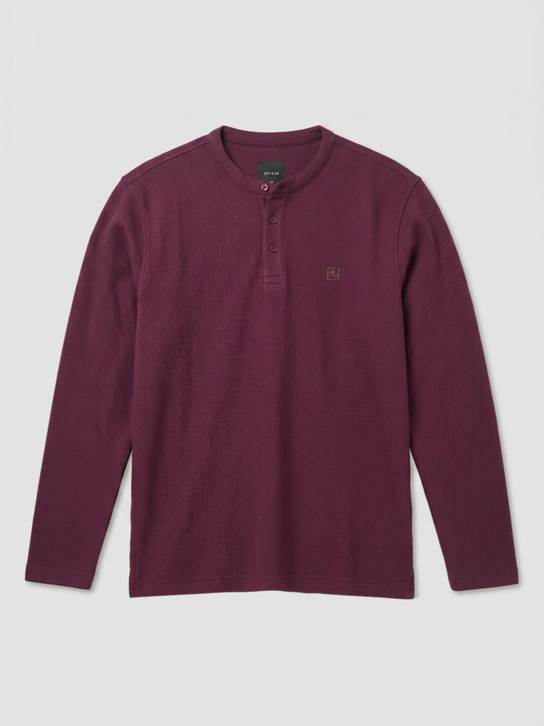 Men T-Shirt Textured Maroon Regular Fit