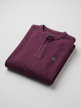 Men T-Shirt Textured Maroon Regular Fit