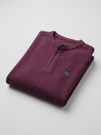 Men T-Shirt Textured Maroon Regular Fit
