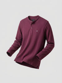 Men T-Shirt Textured Maroon Regular Fit