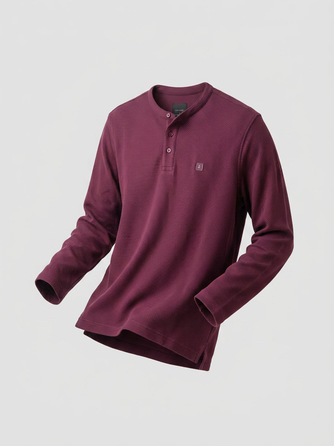 Men T-Shirt Textured Maroon Regular Fit