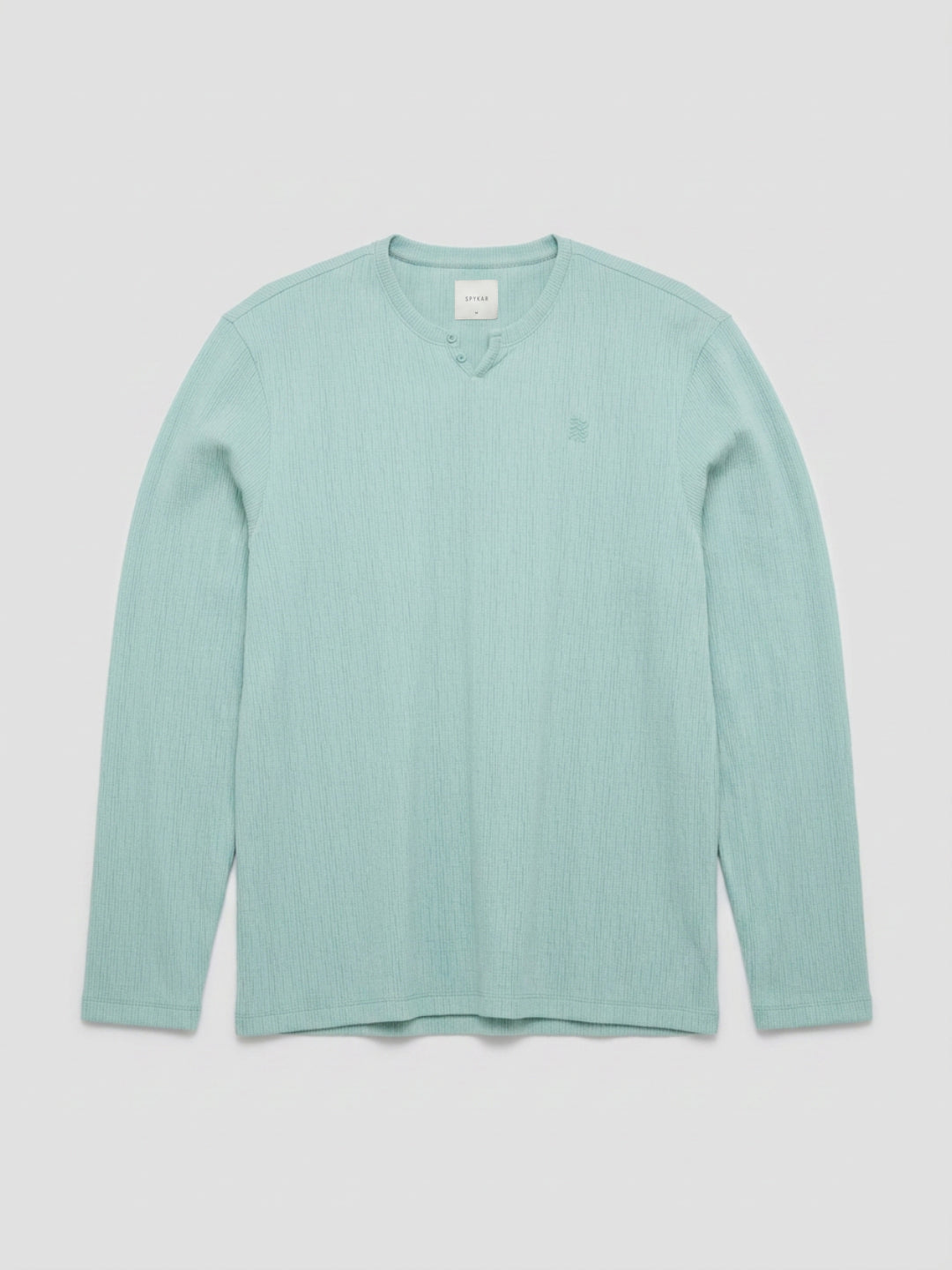 Men T-Shirt Textured Green Regular Fit