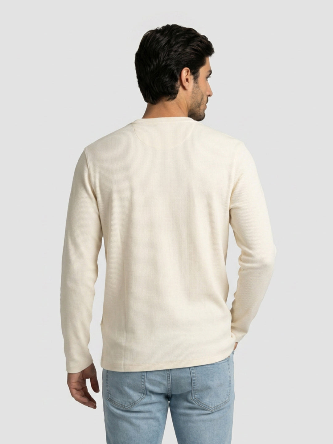 Men T-Shirt Textured White Regular Fit