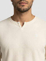Men T-Shirt Textured White Regular Fit