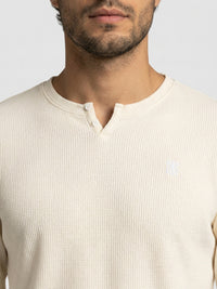 Men T-Shirt Textured White Regular Fit