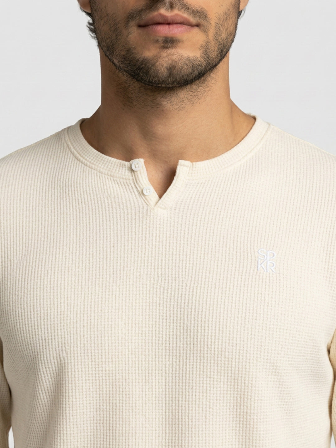 Men T-Shirt Textured White Regular Fit