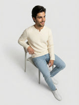 Men T-Shirt Textured White Regular Fit