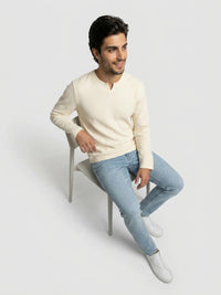 Men T-Shirt Textured White Regular Fit