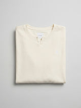 Men T-Shirt Textured White Regular Fit