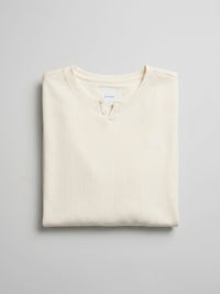 Men T-Shirt Textured White Regular Fit