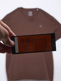 Men T-Shirt Textured Brown Regular Fit