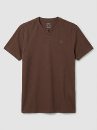 Men T-Shirt Textured Brown Regular Fit