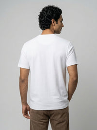 Men T-Shirt Textured White Regular Fit