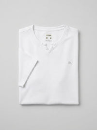 Men T-Shirt Textured White Regular Fit