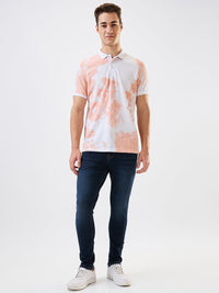 Men T-Shirt Pink Print Slim Fit