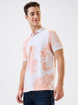 Men T-Shirt Pink Print Slim Fit