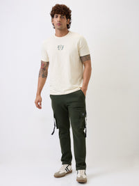 Men Trackpant Rifle Green Straight Fit Mid Rise