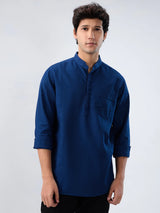 Men Shirt Solid Navy Blue Regular Fit