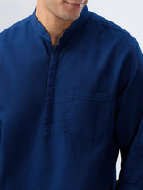 Men Shirt Solid Navy Blue Regular Fit