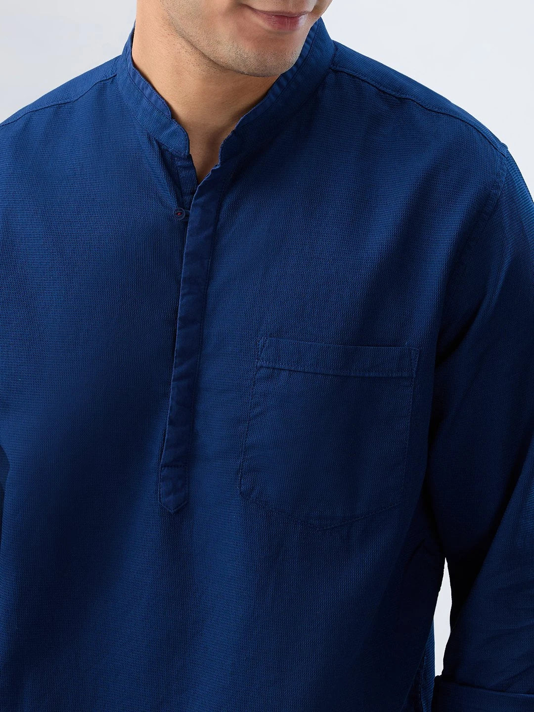 Men Shirt Solid Navy Blue Regular Fit