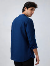 Men Shirt Solid Navy Blue Regular Fit