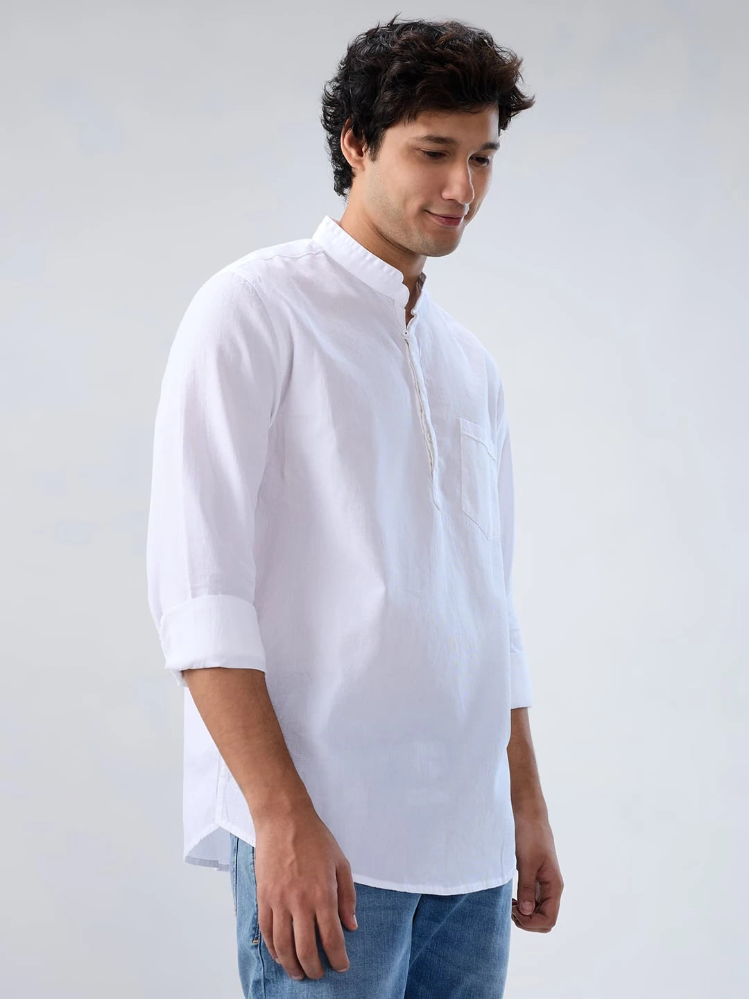 Men Shirt Solid White Regular Fit