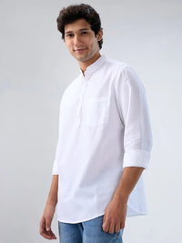 Men Shirt Solid White Regular Fit