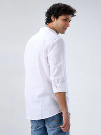 Men Shirt Solid White Regular Fit