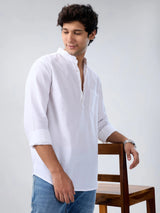 Men Shirt Solid White Regular Fit