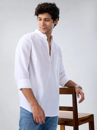 Men Shirt Solid White Regular Fit