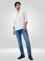 Men Shirt Solid White Regular Fit