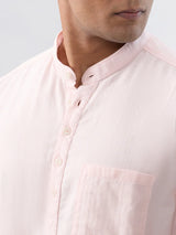 Men Shirt Solid Pink Regular Fit