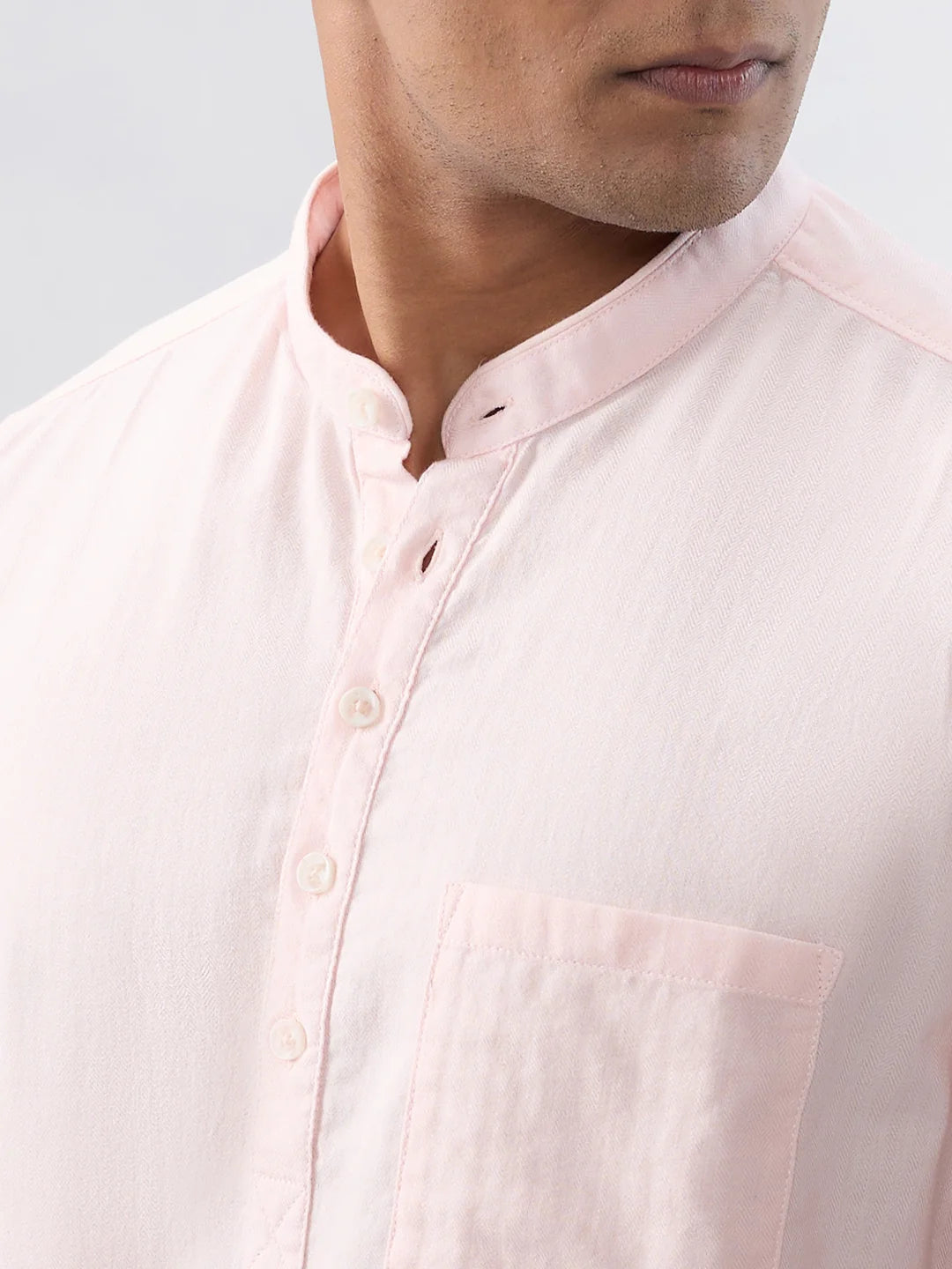 Men Shirt Solid Pink Regular Fit