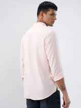 Men Shirt Solid Pink Regular Fit