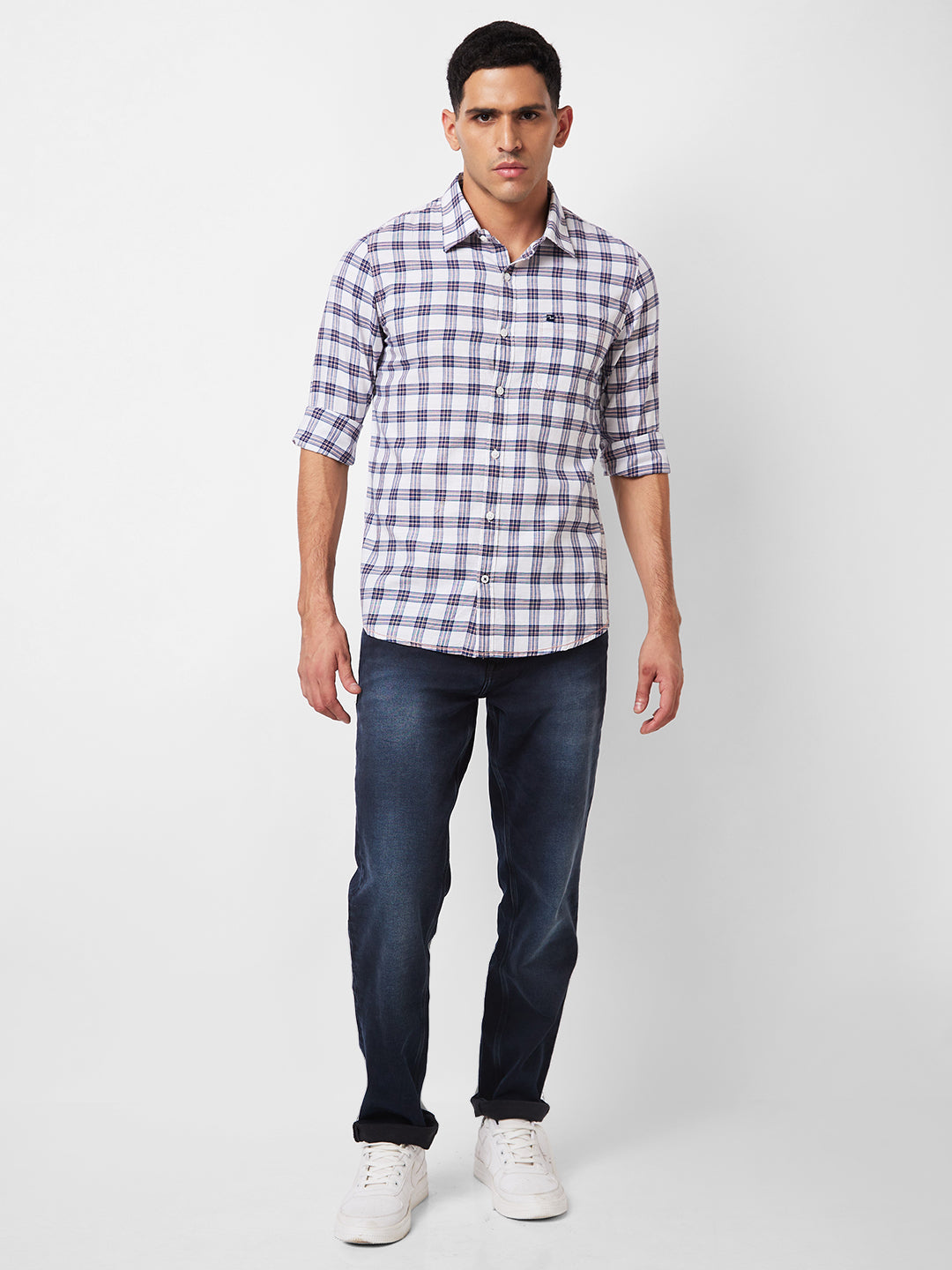 Spykar Slim Fit Checked Cotton Casual Shirt