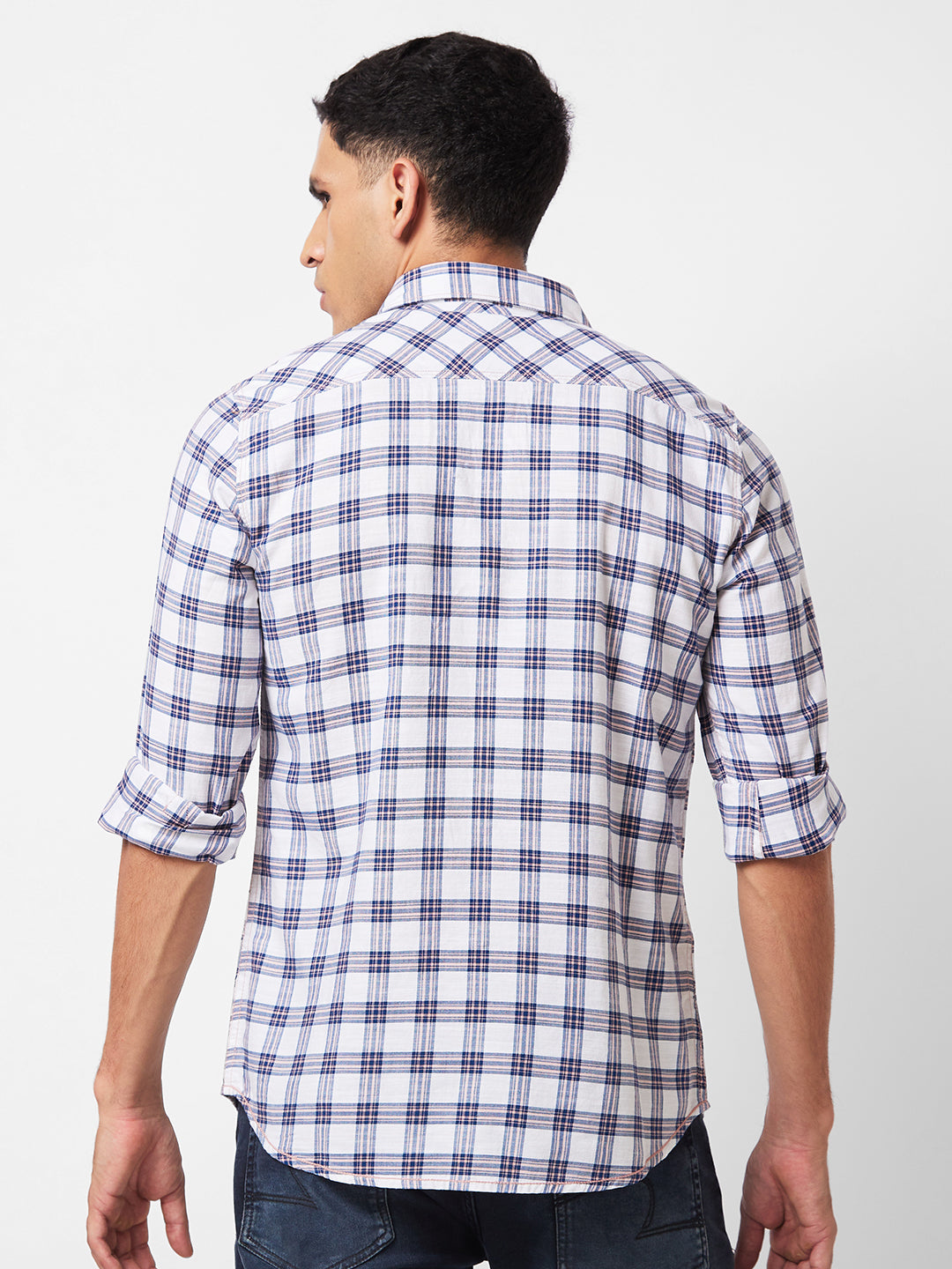 Spykar Slim Fit Checked Cotton Casual Shirt