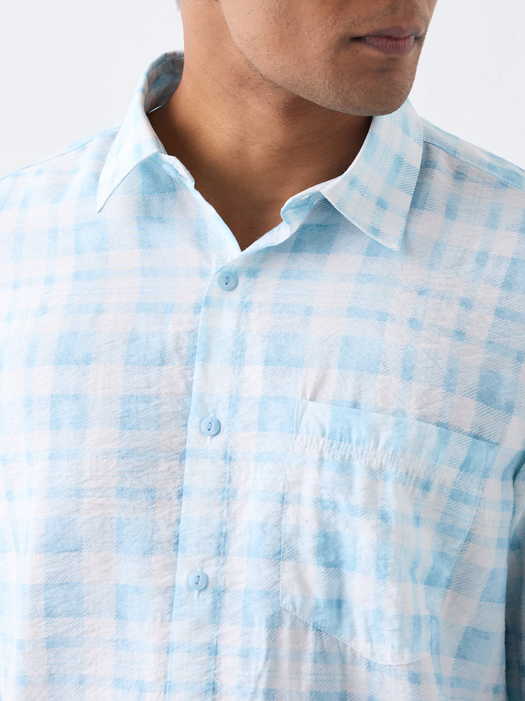 Spykar Blue Slim Fit Casual Shirt For Men