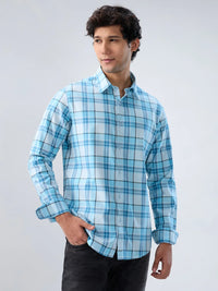 Men Shirt Blue Sky Check Regular Fit