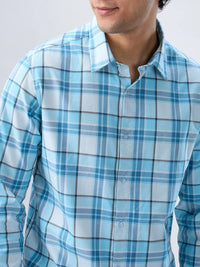 Men Shirt Blue Sky Check Regular Fit