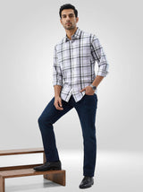 Men Shirt Check Green Regular Fit