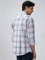 Men Shirt Check Green Regular Fit