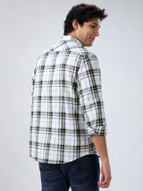 Men Shirt Check Yellow Regular Fit